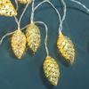10/20/40LED Fake Pine Cone LED String Lights Gold Silver Fake Plants LED Light Garland  New Year