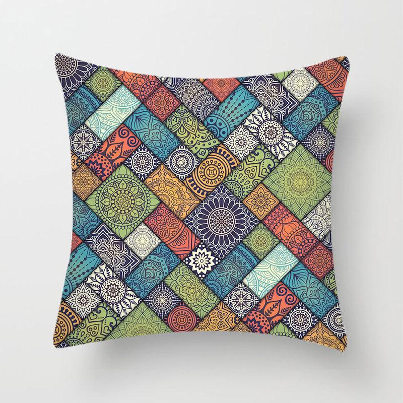 Стежка Красочный Принт Мандалы Наволочка Спальня Диван Подушка Персиковая Кожа Наволочка Домашняя