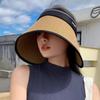 Foldable Sunscreen Empty Top Hat Women's Summer New Hat Anti-purple Line Sun Hat Wrap-around Straw Sun Hat