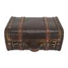 Retro Wooden Suitcase Home Party Artificial Leather Jewelry Necklace Storage Box Decoration Black