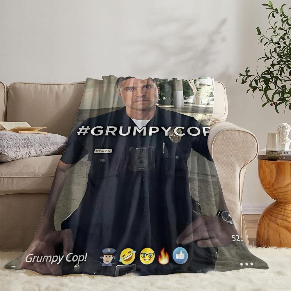 GUOYU Blanket TV The RRookie Throw Soft Flannel Throw Summer Blanket Lightweight Cozy Nap Blanket for Sofa Bed Travel
