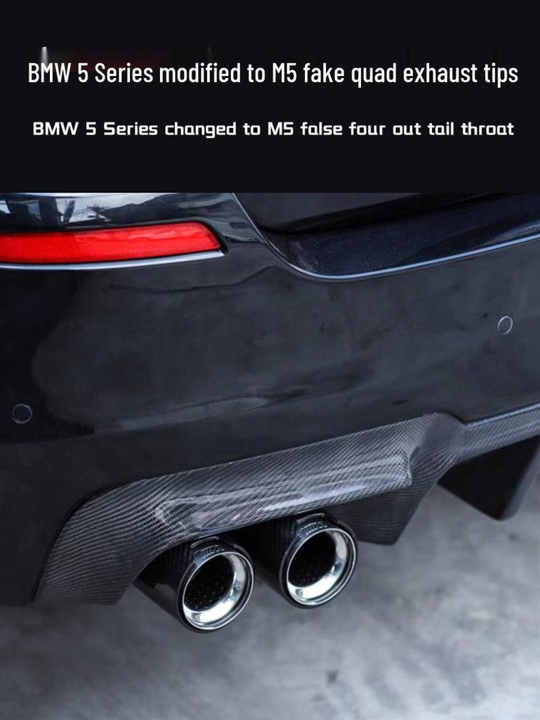 Накладки на глушитель в стиле M5 для BMW 5 серии F10/F18, Нержавеющая сталь и углеродное волокно для 520, 525, 530li.