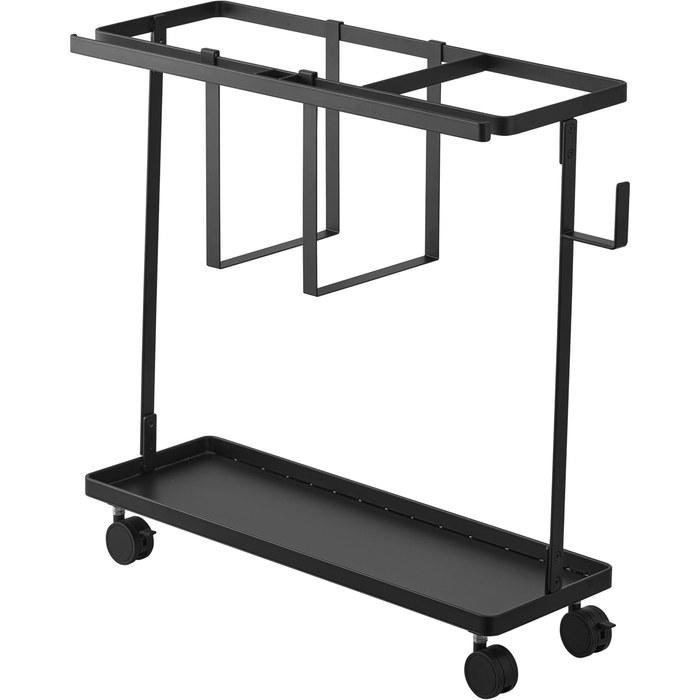 Yamazaki Caster-equipped Fitness Equipment Storage Rack Black, approx. W50.3 x D18.5 x H45.5cm, Tower 1990