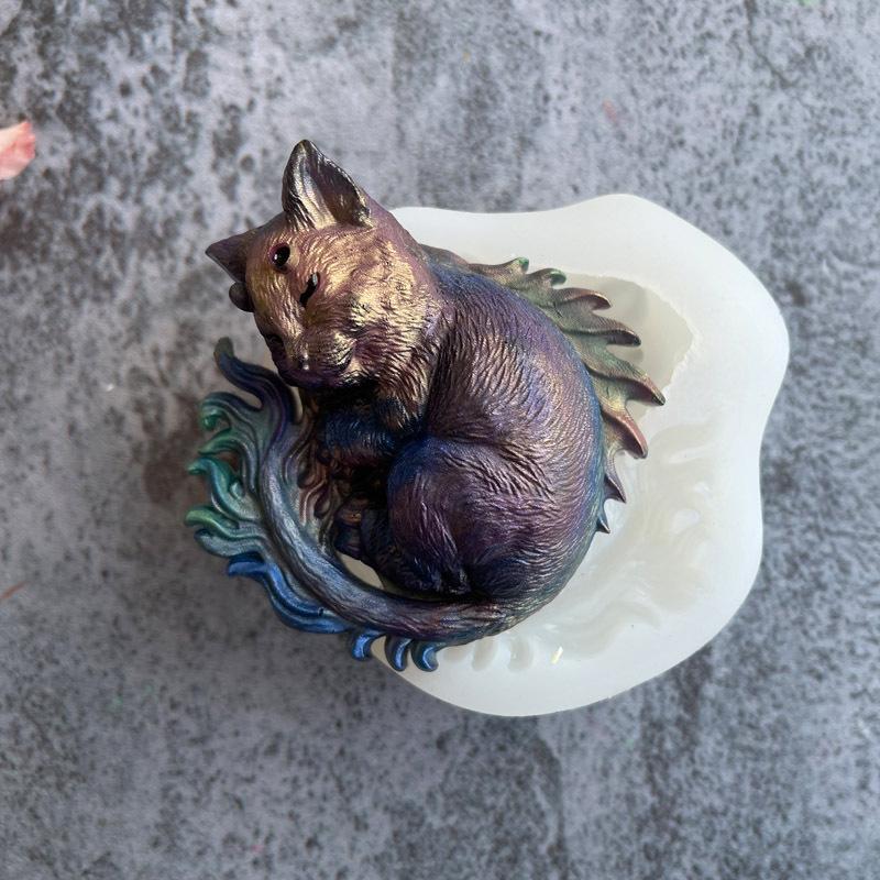 Кошачий динозавр, пластырь, мягкая глина, эпоксидная глина, форма для помадки, шоколада