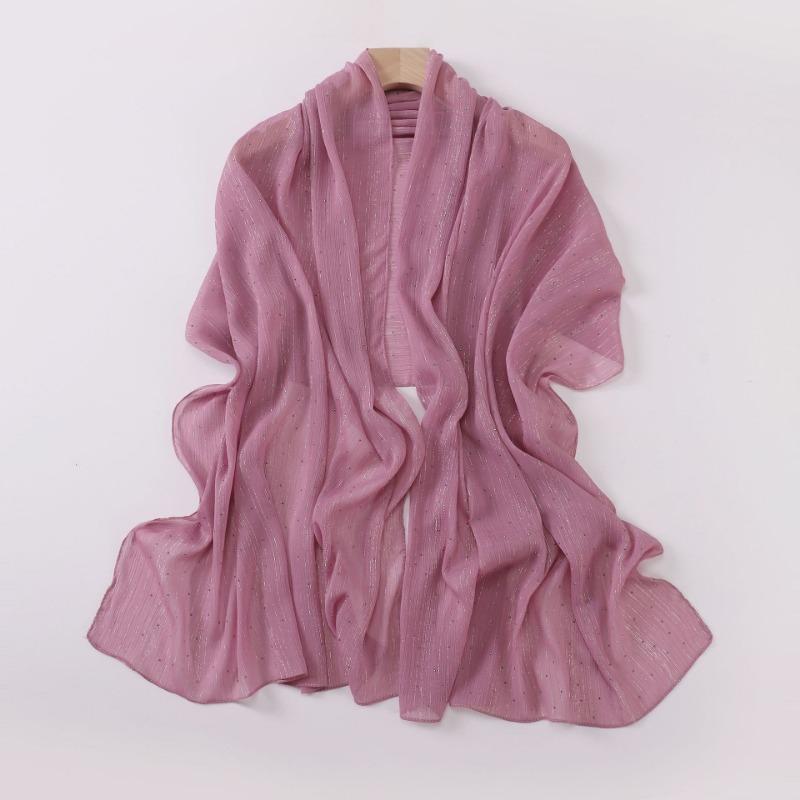 Fashion Crinkled Shimmering Star Rhinestone Long Scarf For Women