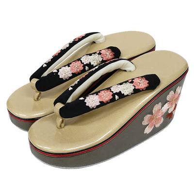 Вишневый густой выпускной черный [kimonocafe] Кимоно с длинными рукавами, сандалии, каблуки, цветы, вышитые, подошва, безболезненная, церемония совершеннолетия,