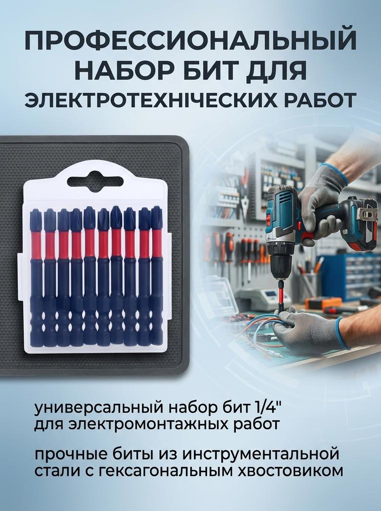 Electrician Screwdriver Bits 1/4" Hex Shank Multi-Tip Screwdriver Set for Electrical Maintenance
