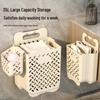Large Bathroom Plastic Punch-Free Foldable Wall-Mounted Laundry Hamper