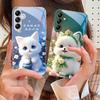 Милый маленький зеленый песик для Samsung Galaxy A14 4G 20 30 52 20S 21S 22 A32 33 34 42 50 51 53 54 70 71 72 73 5G Стеклянный чехол для телефона