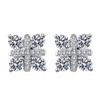 Trendy 925 Sterling Silver 0.48ct D Color VVS1 Geometric Moissanite Stud Earrings for Women Plated White Gold Ear Studs Gift