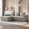 Chenille Corner Sofa L Shaped 3 Seater Sofa 242 Cm With Chaise Longue Deep Seat Wide Armrests Light Gray