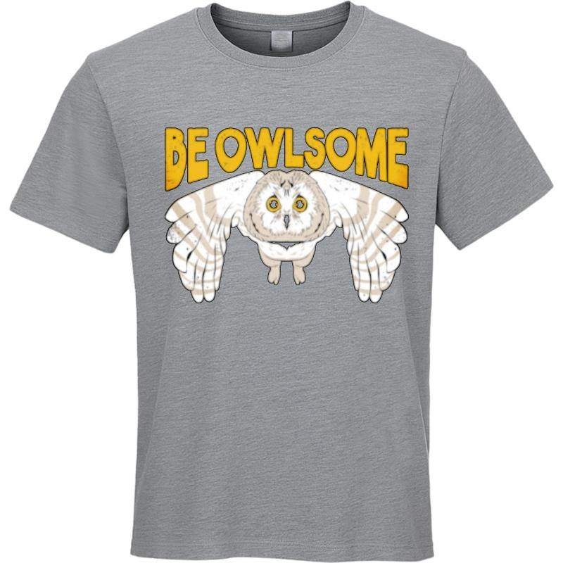 Summer Short Sleeve Shirt Breathable Unisex summer t shirt Fashion Be Owlsome Owl With Wings Spread Stylish For her Top tees