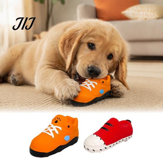 Interactive Pet Toys for Boredom Relief Cartoon Shoe Squeaky Dog Toy, Funny Sneaker Shape Chew Toy Solo Play Dogs Small Medium Dogs, Durable