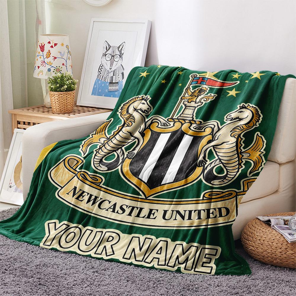 Custom Name Newcastle United2 Flannel Blanket, High quality Comfortable for All Seasons, Home Decor, Warmth and Comfort