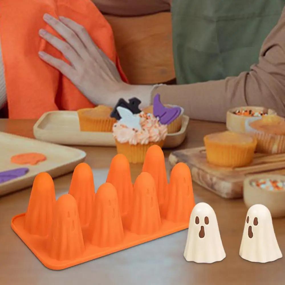 Оранжевая силиконовая форма для шоколада, легко моющаяся, форма для выпечки Ghost, форма для желе Ghost для желейных конфет