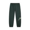 Comfortable Simple Letter Cuffed Mid-Waist Versatile Casual Pants Men Bottoms Forest-Green AKLVC19-4