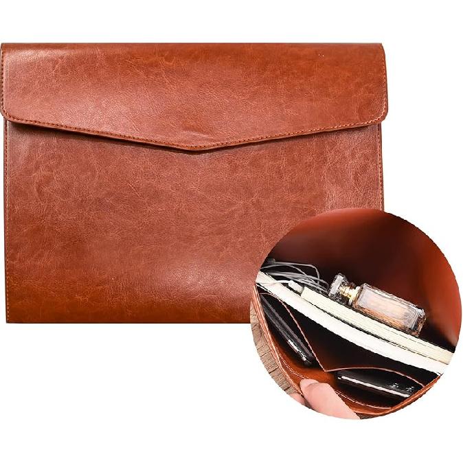 VANRA Органайзер для папок-файлов Папки-файлы из ПУ-кожи Держатель для документов Проектные карманы с магнитной кнопкой и внутренним карманом для формата A4 Letter