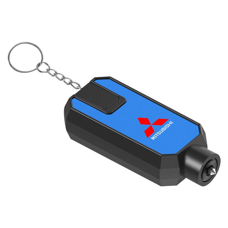 1Pcs Car Window Breaker Hammer, Seatbelt Cutter with Keychain Emblems For Mitsubishi Lancer ASX Mirage Pajero Xpander Attrage