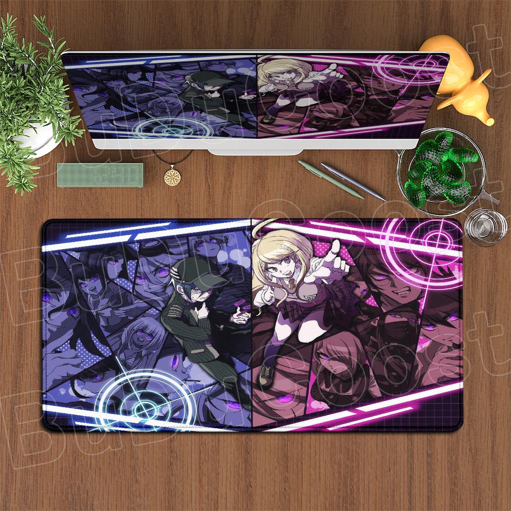 900x400 мм Коврик для компьютерной клавиатуры и стола Горячий Аниме Danganronpa Скоростная игровая подставка под мышь Нескользящий коврик для игрового ноутбука PC Резиновые аксессуары