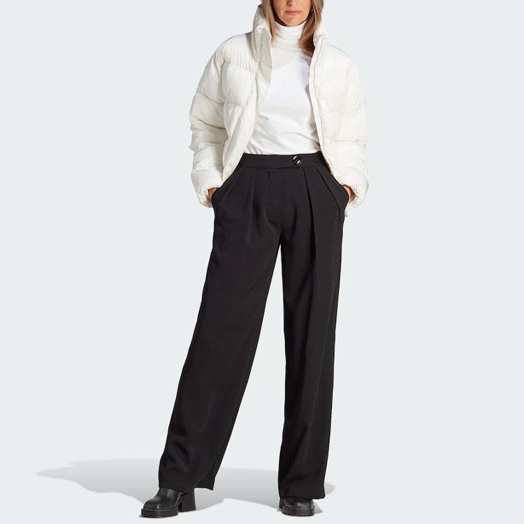 Adidas Веганская куртка-пуховик Originals Trefoil с воротником-стойкой и длинными рукавами, женская верхняя одежда белого цвета IJ8236