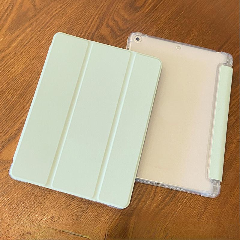 Для iPad pro 11 12,9 2018/2020/21/22 чехол Новый многоцветный сплошной цвет силиконовый плоский защитный чехол Air1/2/3/4/5 тройной складной клапан с гнездом для ручки