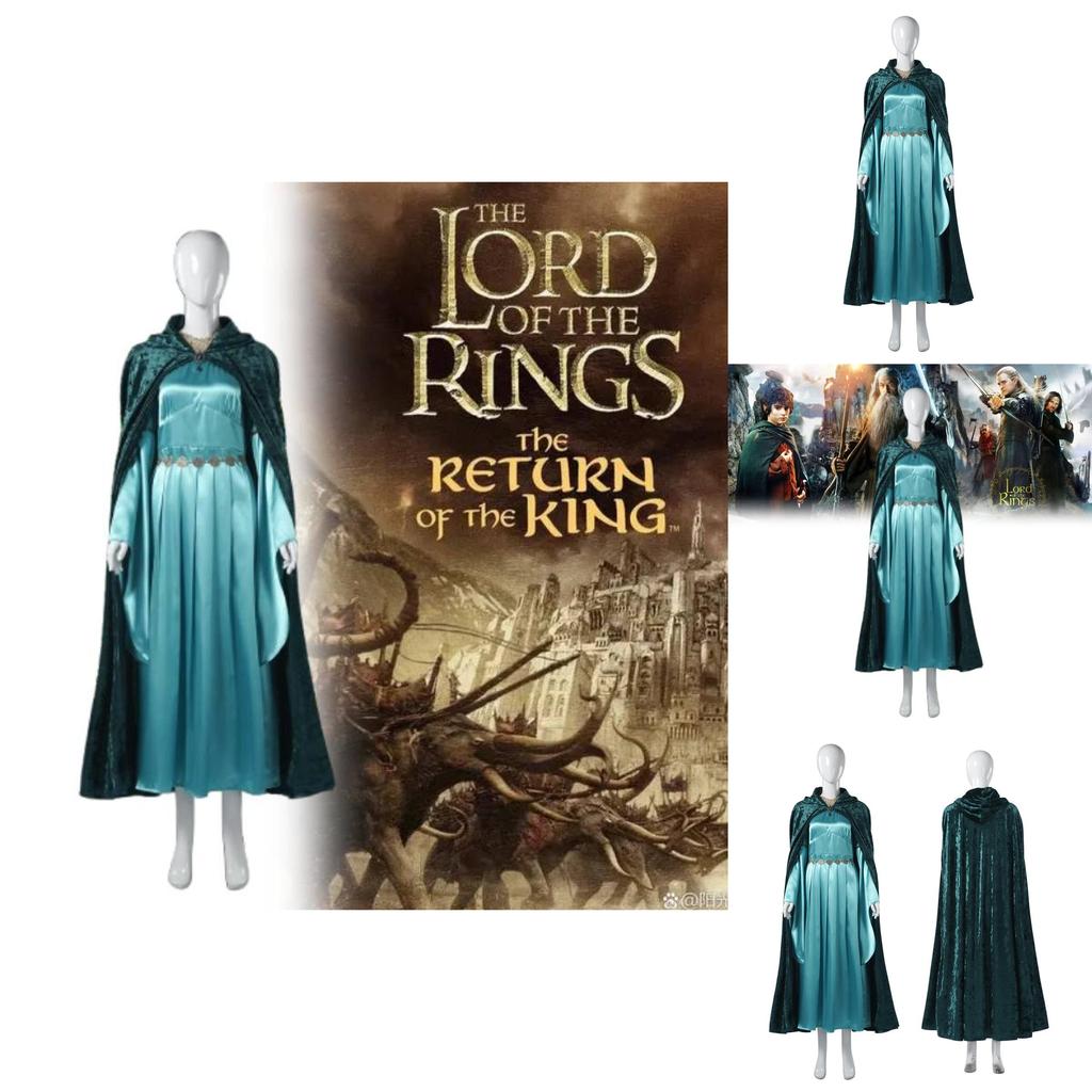 Изысканный синий косплей-набор платья для эльфийских принцесс, идеально подходящий для мероприятий и торжеств в стиле фэнтези