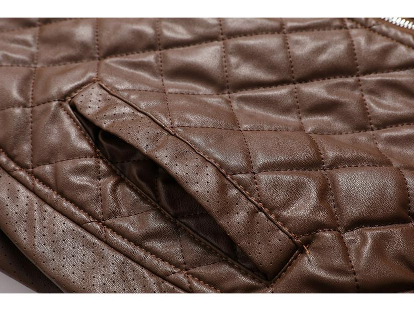 Мужская черная кожаная куртка с воротником-стойкой, на молнии, с прорезными карманами и прямым низом для осенне-зимней повседневной носки