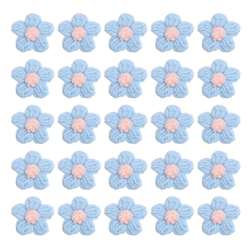 36pcs Crochet Flowers Applique Flowers for Craft Sewing Crochet Flowers Bouquet DIY Hair Clothes Party Craft Christmas Decor