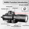 1Pc X400U Nylon Two-In-One High-Intensity Flashlight Laser Pointer Fits 20Mm Rail For Toy Hunting Matches & Wargames