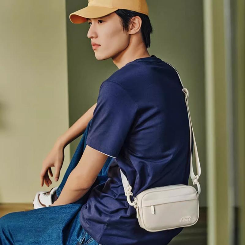 New Skechers Fabric Camera Bag, Crossbody Bag, Shoulder Bag Small Unisex Light Sand Yellow L124U068-01LU