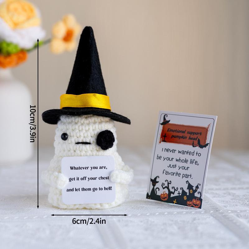 Crochet Pumpkin Ornament Halloween Decoration 2025 Office Desk Accessorie Room Desktop Decor Funny Crochet Crafts
