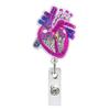 Heart Acrylic Glitter Elastic Clip Doctor Nurse Student Teacher Badge Holder Retractable Badge Reel