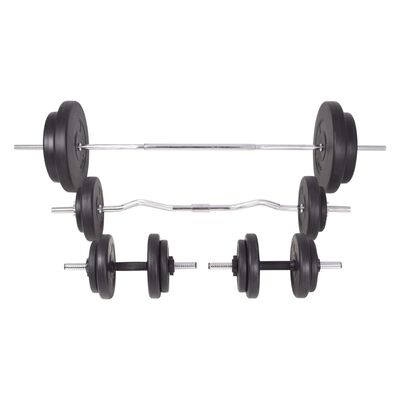 vidaXL Dumbbell and Barbell Set 90 kg