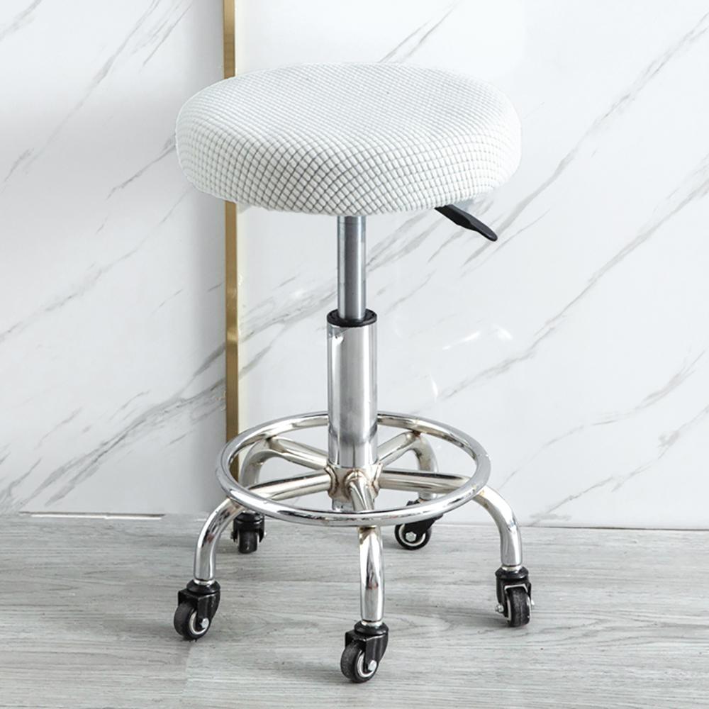 Velvet Bar Stool Cover Universal Round Swivel Chair Slipcover High Elastic Non Slip Coffee Shop Seat Protector