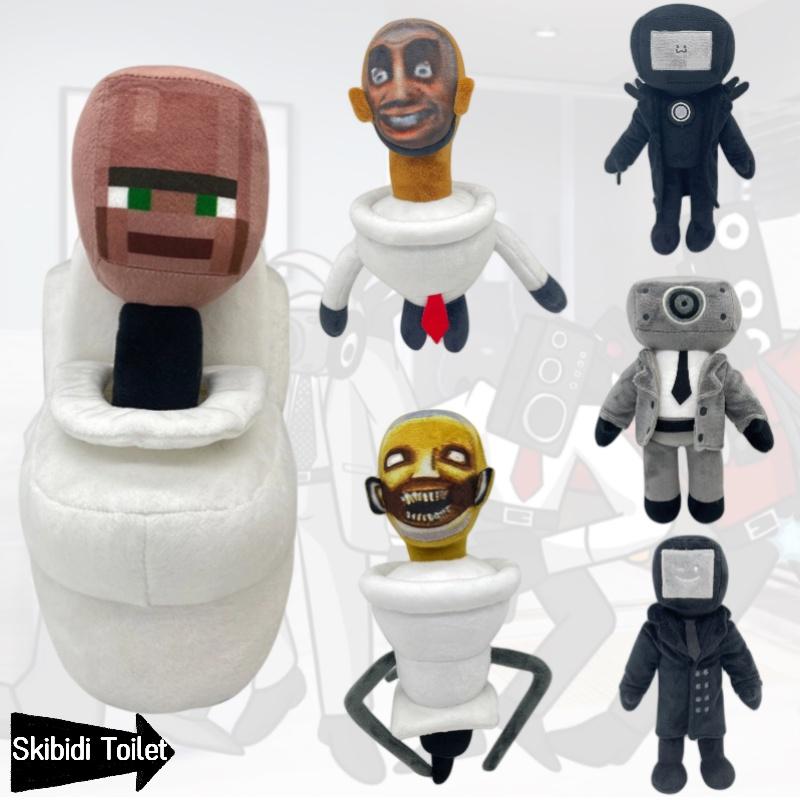 Мягкая и удобная плюшевая игрушка Скибиди Туалет Мэн из короткого плюша, высота 25-27 см