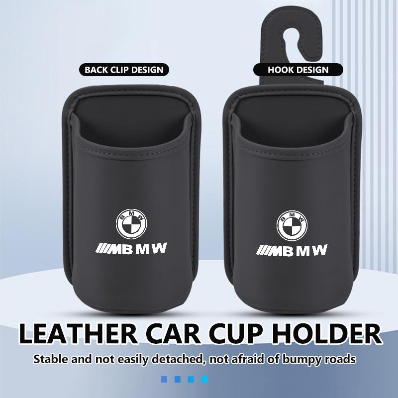 BEKV7 Leather Car Seat Cup Holder Hang Drink Storage Box Accessorie For BMW M Performance Alpina M3 M5 M6 X1 X3 X4 X5 G20