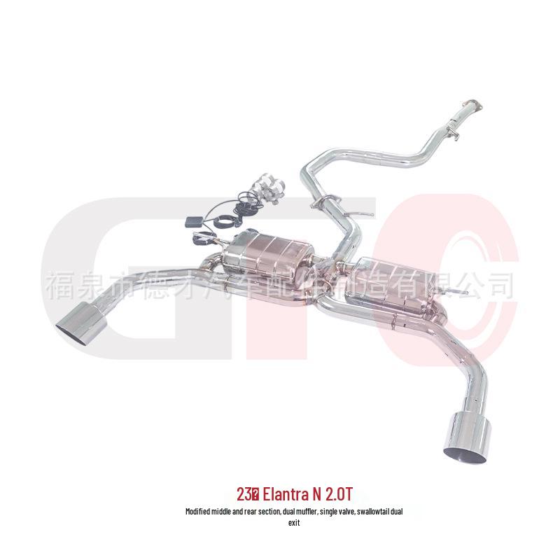 Elantra N 2.0T Double Muffler Exhaust System with Swallowtail Dual Exit and Single Valve Control
