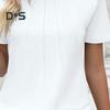 Женские летние топы с круглым вырезом, коротким рукавом, морщины, текстура, футболка, однотонные, свободный крой, эластичные топы, повседневная одежда