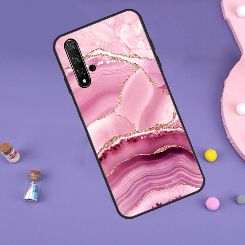 Чехол Teal Blue Gold Agate Marble Funda для Huawei Nova Y91 Y90 Y70 Y60 Y61 9 10 SE 11i 8i 7i 3i 5T P30 P40 Lite P60 Pro