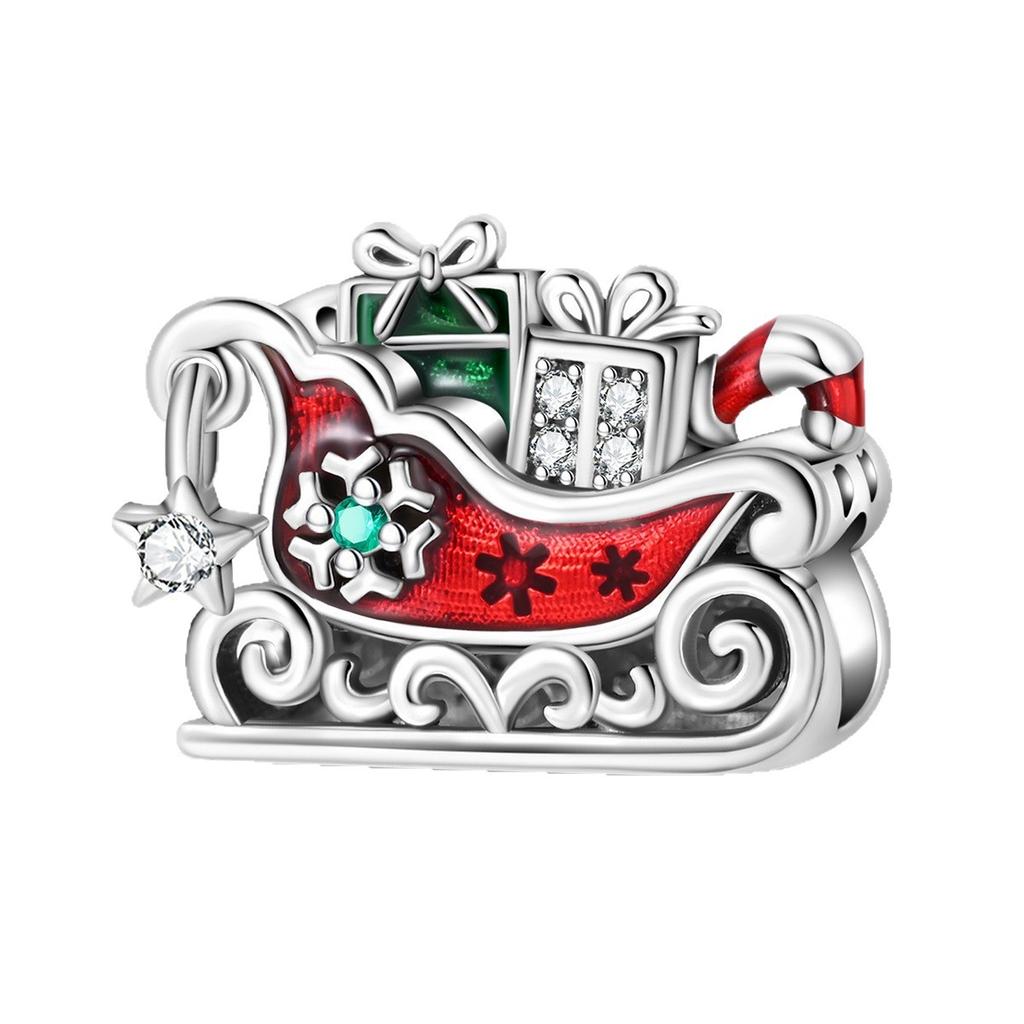 Halloween Series Charm Sleigh Gingerbread Man Pendant Beaded Loose Bead Diy Ornament Bracelet Necklace Accessories