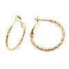 [L4571] - Gold Plated Hoop Earrings 'Choreography' - 25x2 Mm