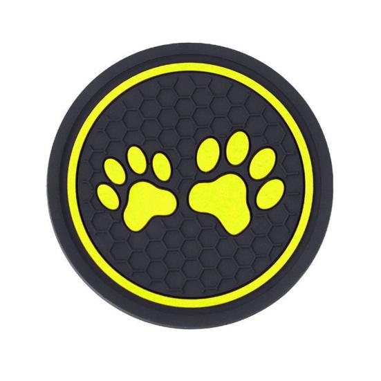 Автомобильная круглая бутылка для воды, силиконовая подставка для чашек с принтом собачьей лапы, противоскользящий устойчивый к слуху силиконовый коврик для чашки, аксессуары для салона автомобиля