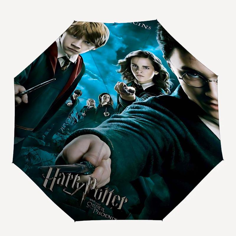 1pc Harry Potter Phoenix Automatic Folding Umbrella - Compact 8-Rib Design, Durable Plastic & Iron1300L