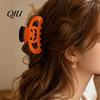 Festive Halloween Clip Themed Hair Claw, Hollow Pumpkin Design Clip, Strong Grip Shower Back Head Claw for Party Daily Wear Acetic