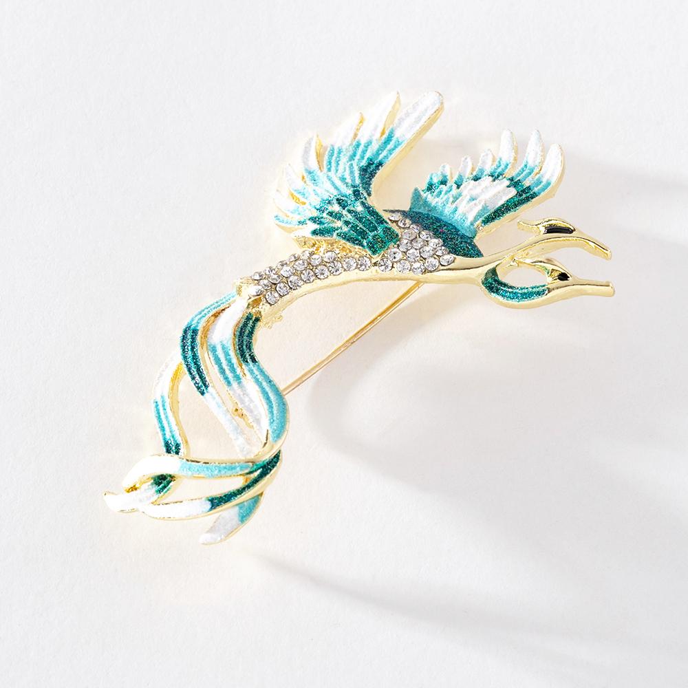 Pinkdudu Romantic 3 Color Phoenix Ancient Style Brooch Retro Luxury Charming Mythical Creature Brooch Pin for Women PD1223