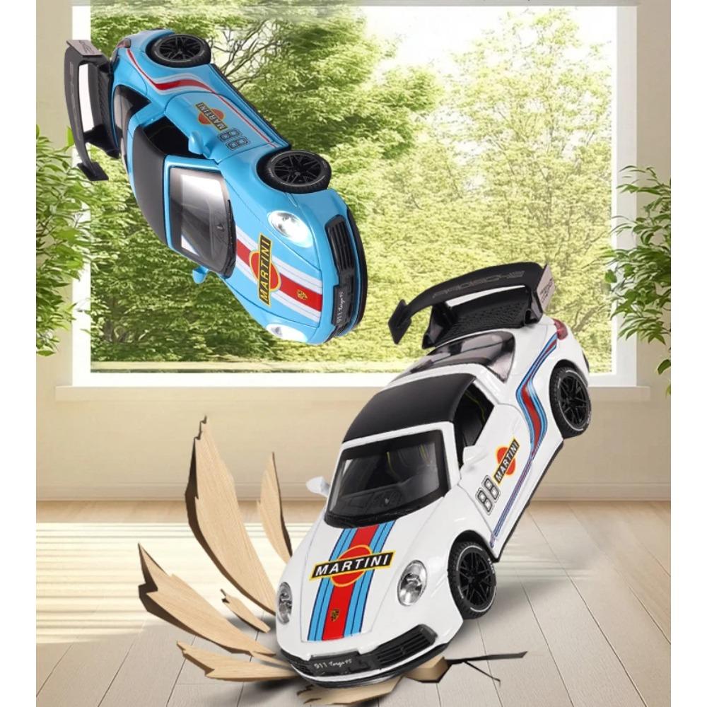 1/32 Porsche 911 Targa 4S Martini Racing Edition Спортивный автомобиль Сплав Литой Модель автомобиля Высокая симуляция Украшения Орнамент Подарок