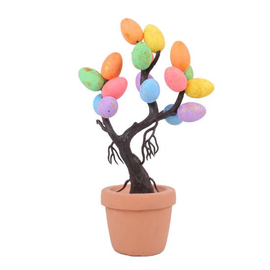 Украшения для пасхальных яиц, искусственные пасхальные яйца, кашпо для деревьев, маленькие пенопластовые пятнистые яйца, настольные фигурки для весенней пасхальной вечеринки, домашний декор