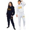 Couple Sportswear Set KING OR QUEEN Print Pullover Autumn Winter Hoodie Set 2PK Pices Men's and Women's Hoodie Set