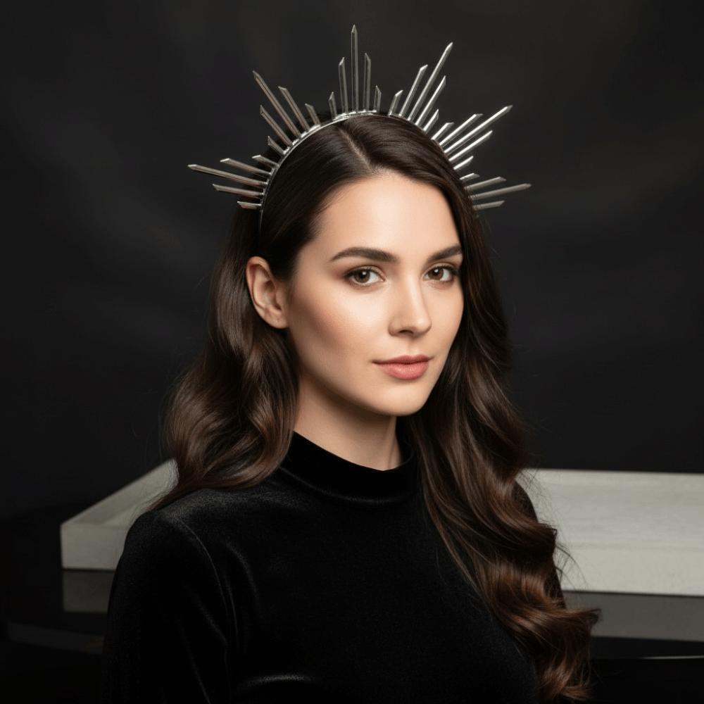Готическая Корона Солнца Слава Лолита Ренессанс Косплей Повязка на Голову Великолепный Шипастый Головной Убор Косплей Мероприятие