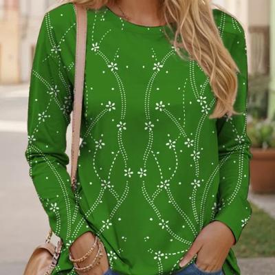 Женская футболка с цветочным принтом 3D, модная, с длинным рукавом, праздничная, забавная, с круглым вырезом, стандартного кроя, весна и осень, толстовка